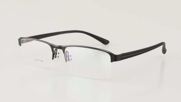 Hdcrafter Men's Semi Rim Rectangle Titanium Alloy Frame Photochromic Reading Glasses 9bs Reading Glasses Hdcrafter Eyeglasses