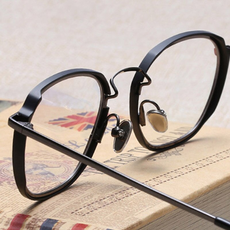 Hotony Unisex Full Rim Round Square Acetate Eyeglasses 1718063 Full Rim Hotony