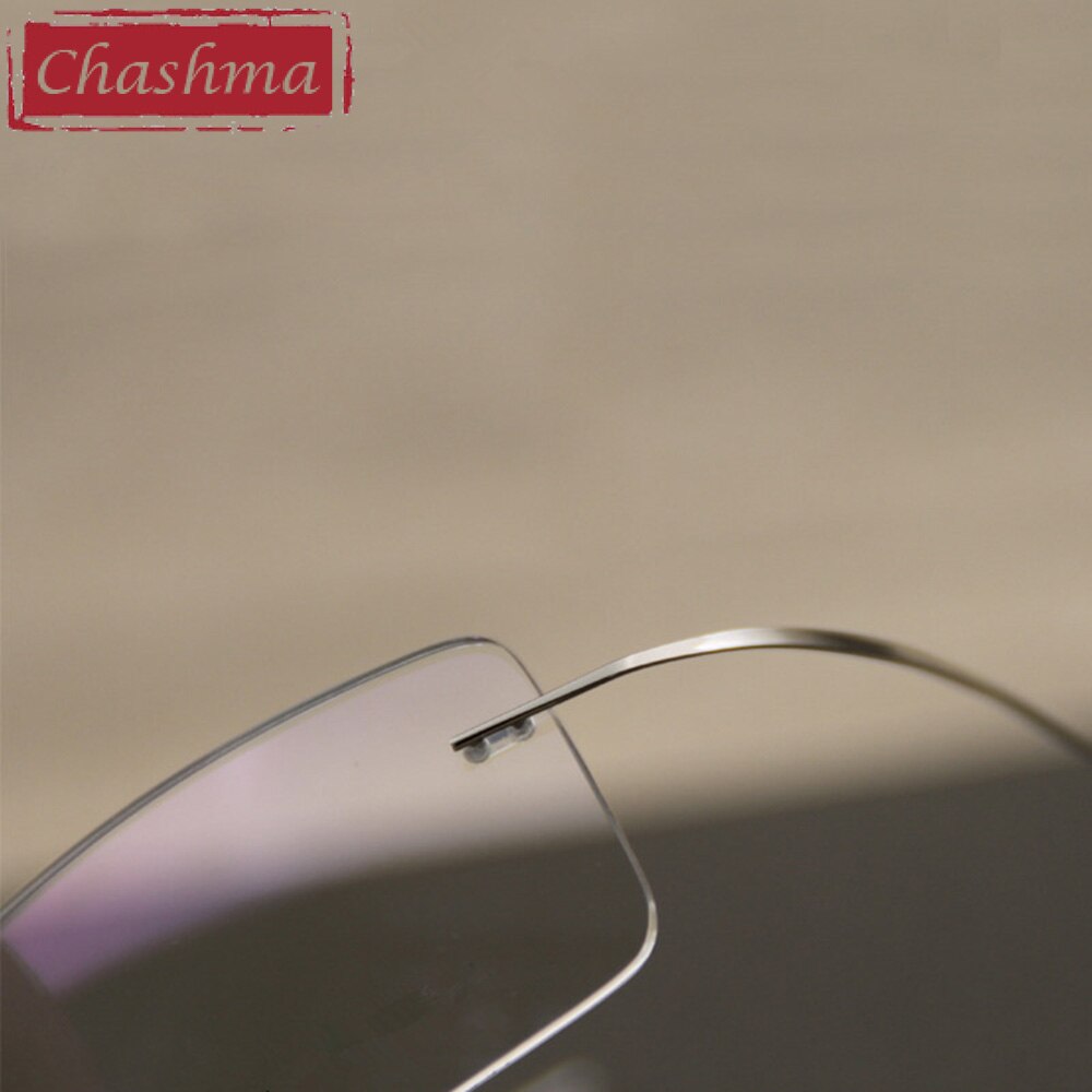 Chashma Unisex Rimless Rectangle Titanium Eyeglasses T788 Rimless Chashma
