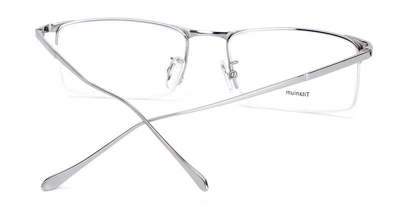 Hotony Men's Semi Rim Square Titanium Frame Eyeglasses S8803 Semi Rim Hotony
