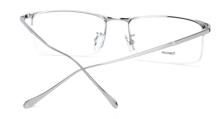 Hotony Men's Semi Rim Square Titanium Frame Eyeglasses S8803 Semi Rim Hotony