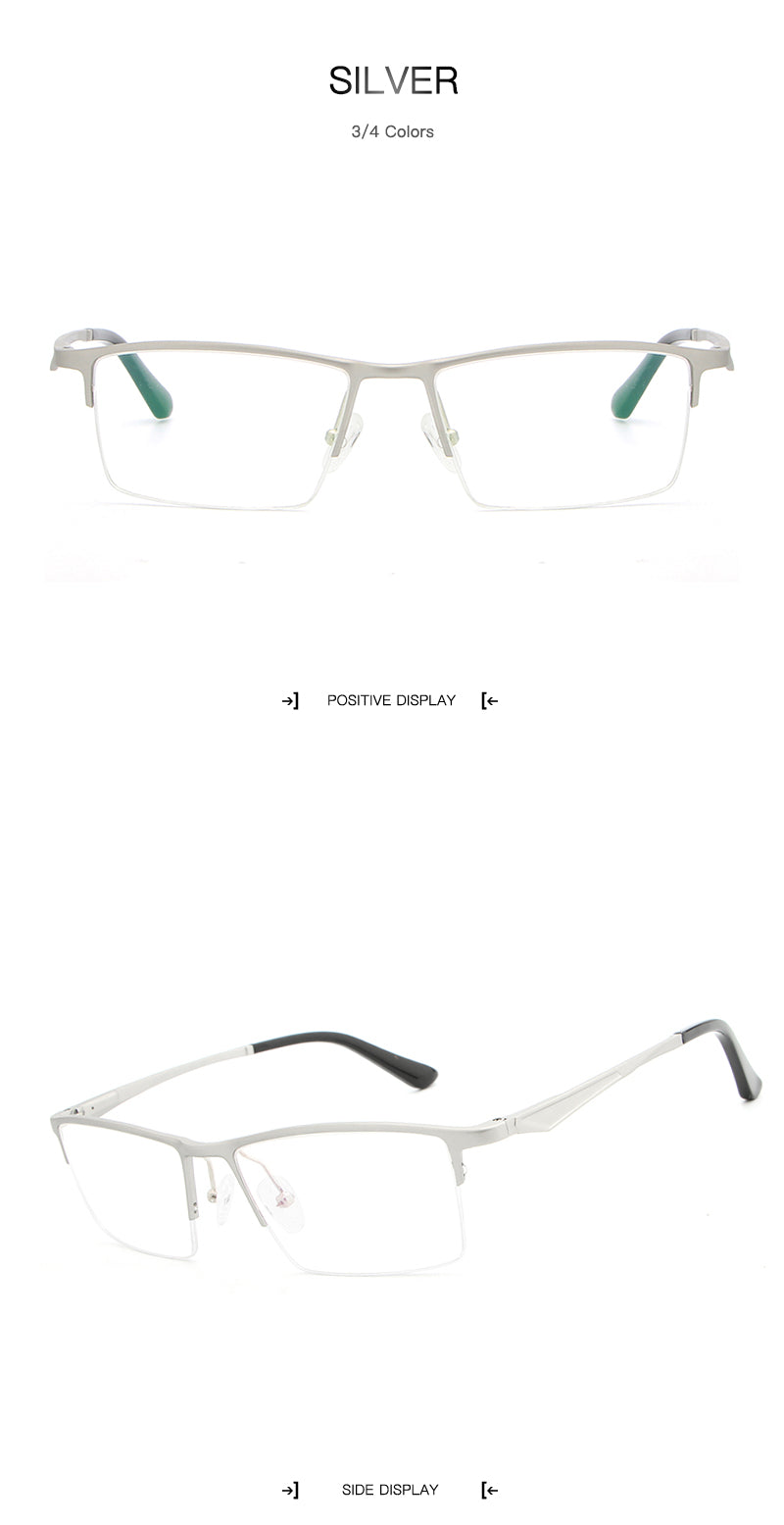 Hdcrafter Unisex Semi Rim Titanium Rectangular Square Frame Eyeglasses Lp6265 Semi Rim Hdcrafter Eyeglasses