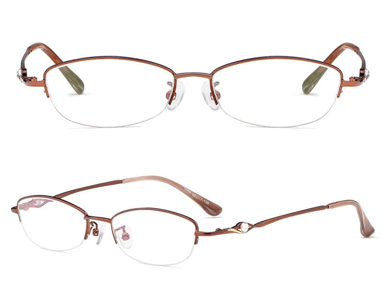 Hotochki Women's Semi Rim Alloy Frame Reading Glasses 3039 Reading Glasses Hotochki