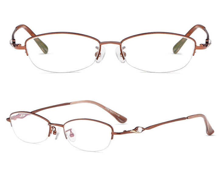 Hotochki Women's Semi Rim Alloy Frame Reading Glasses 3039 Reading Glasses Hotochki