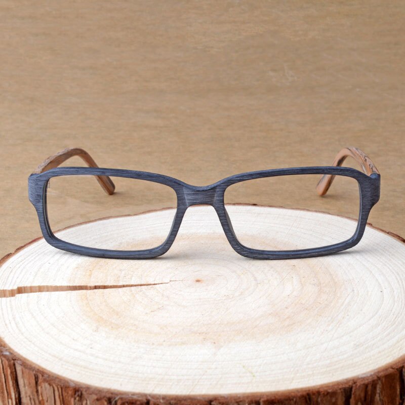 Hdcrafter Unisex Full Rim Eyeglasses Wood Rectangular Ta25596 Full Rim Hdcrafter Eyeglasses