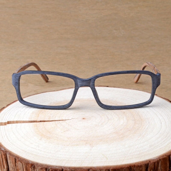Hdcrafter Unisex Full Rim Eyeglasses Wood Rectangular Ta25596 Full Rim Hdcrafter Eyeglasses