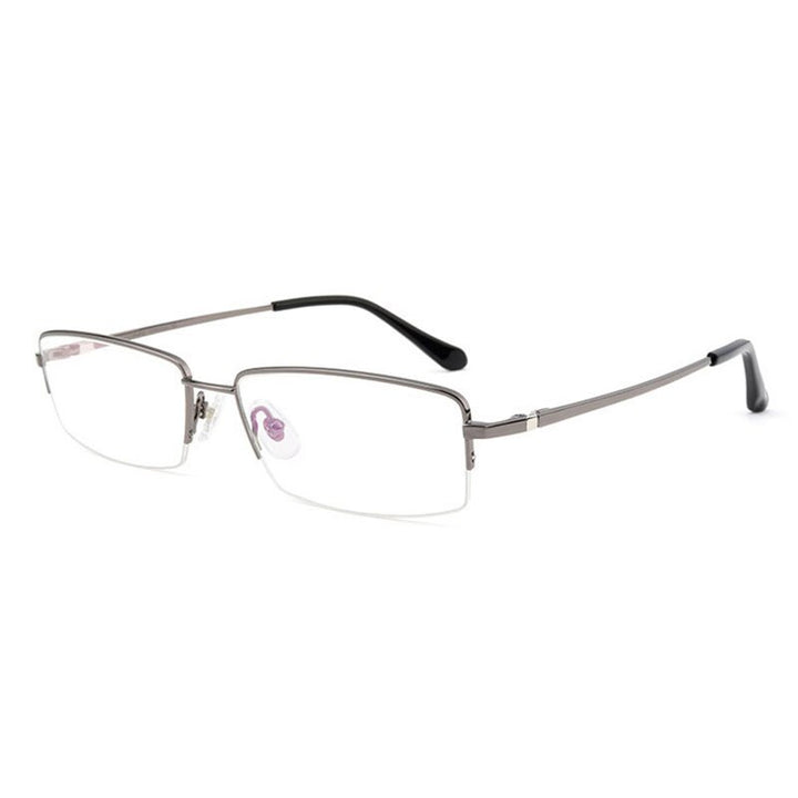 Hotochki Men's Semi Rim Square Titanium Progressive Reading Glasses D81075 Reading Glasses Hotochki