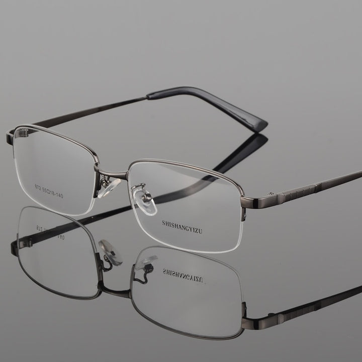 Bclear Men's Semi Rim Alloy Square Eyeglasses 872 Semi Rim Bclear gray