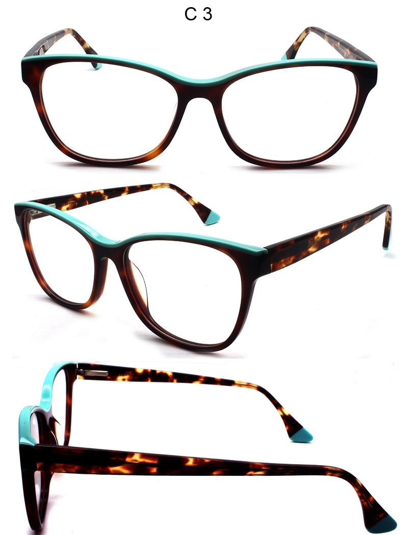 Reven Jate Unisex Full Rim Square Acetate Eyeglasses 8043 Full Rim Reven Jate