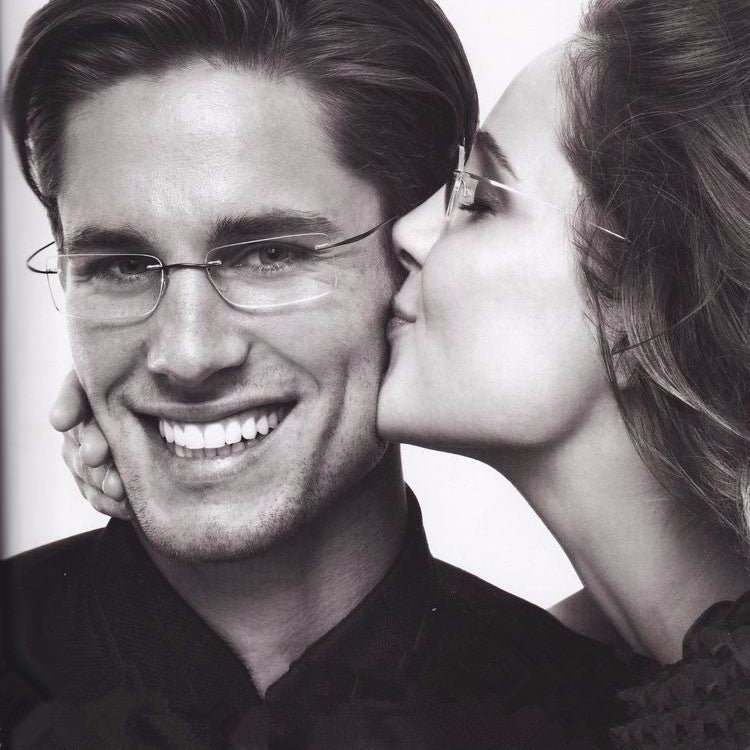 Reven Jate Unisex Rimless Square Titanium Eyeglasses R522 Rimless Reven Jate