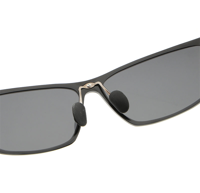 Hdcrafter Men's Full Rim Aluminum Magnesium Rectangle Frame Polarized Sunglasses L2179 Sunglasses HdCrafter Sunglasses