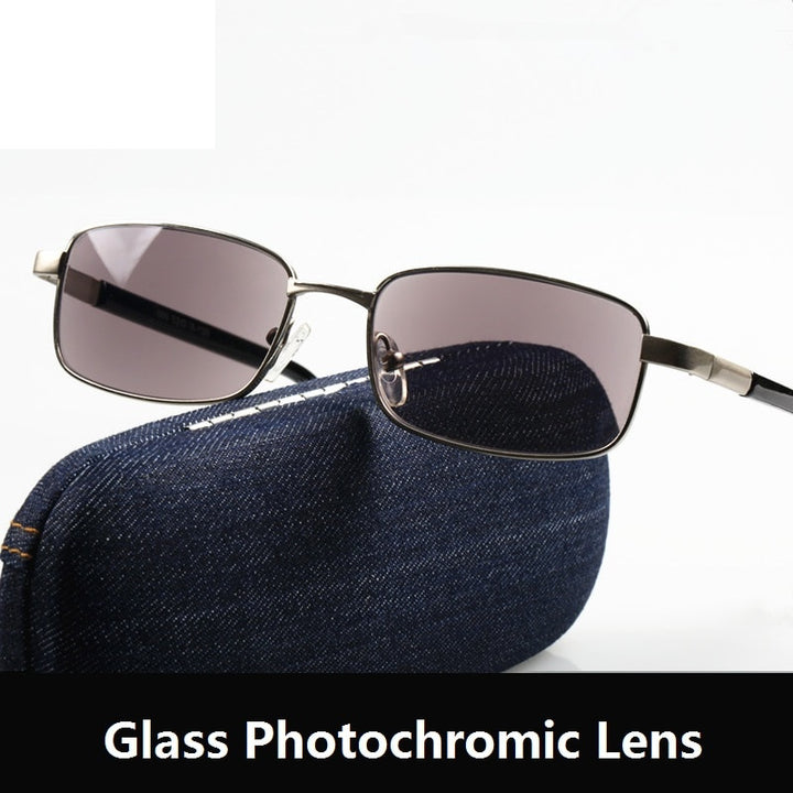 Cubojue Unisex Full Rim Rectangle Alloy Reading Glasses Photochromic 869 Reading Glasses Cubojue