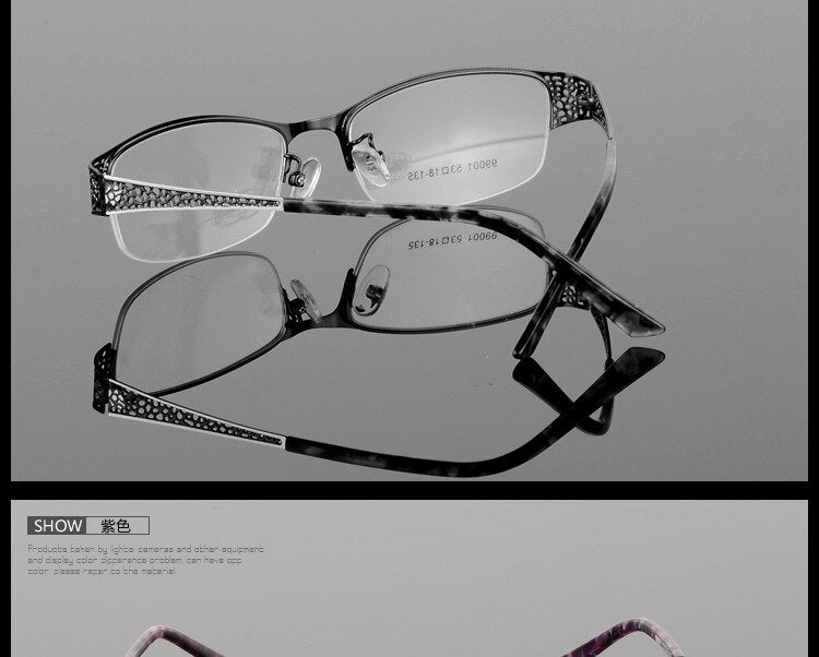 Women's Semi Rim Alloy Frame Eyeglasses 99001 Semi Rim Bclear