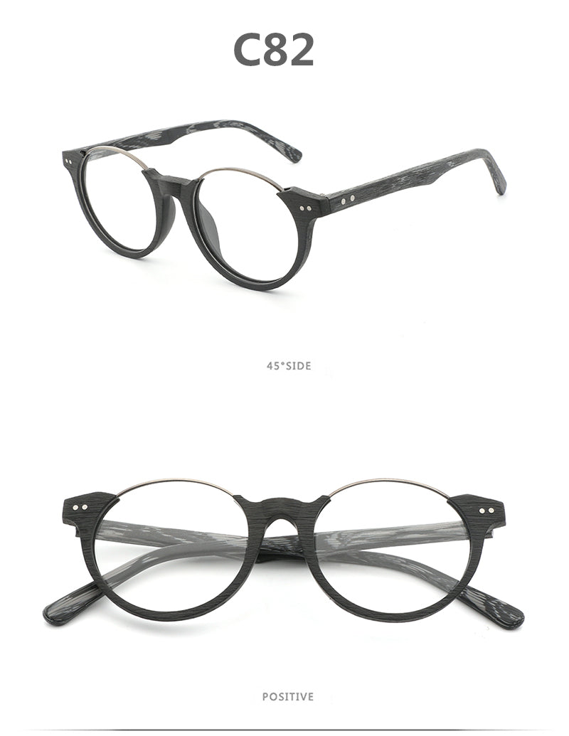 Hdcrafter Unisex Full Rim Square Wood Metal Frame Eyeglasses Ft5359 Full Rim Hdcrafter Eyeglasses