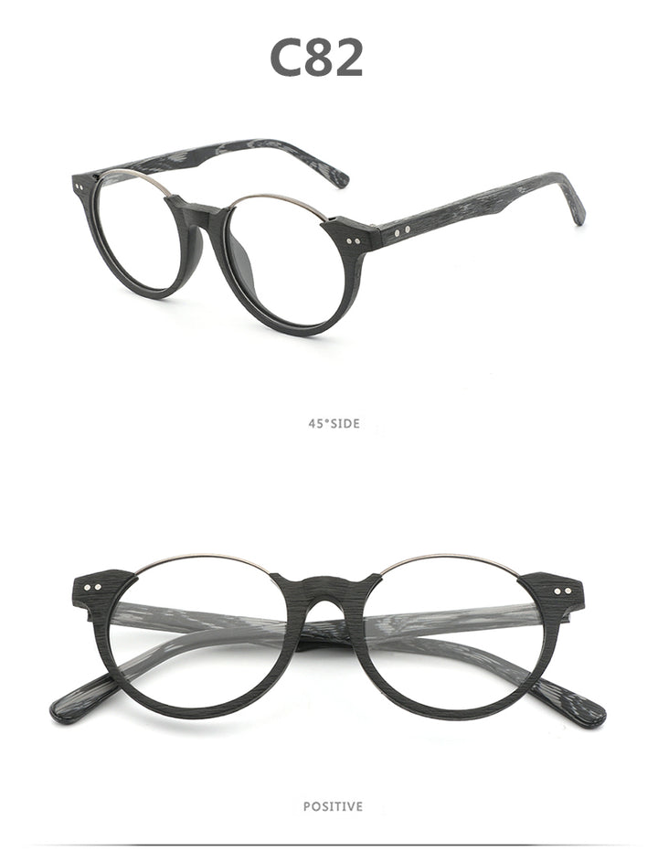 Hdcrafter Unisex Full Rim Square Wood Metal Frame Eyeglasses Ft5359 Full Rim Hdcrafter Eyeglasses