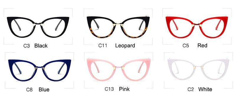 Hotony Women's Full Rim Cat Eye Acetate Frame Eyeglasses 97320 Full Rim Hotony