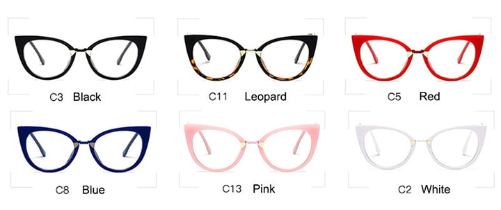 Hotony Women's Full Rim Cat Eye Acetate Frame Eyeglasses 97320 Full Rim Hotony
