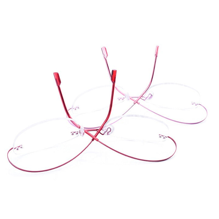 Handoer Unisex Rimless Customized Shaped Lenses 865 Titanium Eyeglasses Rimless Handoer