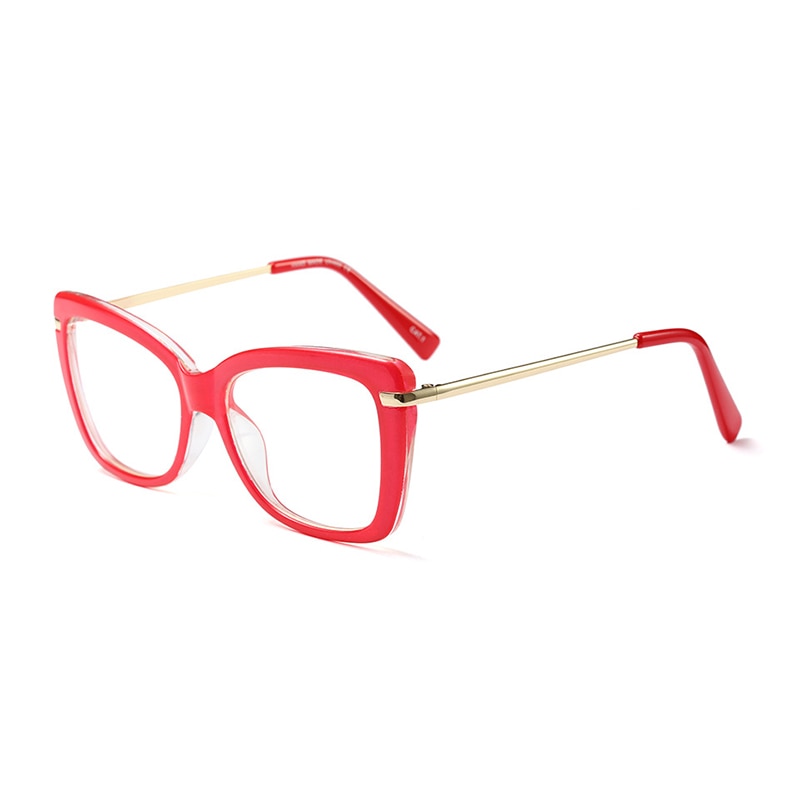 Hotony Women's Full Rim Cat Eye Acetate Frame Eyeglasses 97331 Full Rim Hotony Red
