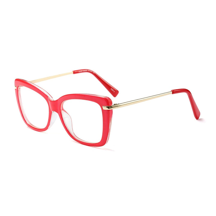 Hotony Women's Full Rim Cat Eye Acetate Frame Eyeglasses 97331 Full Rim Hotony Red