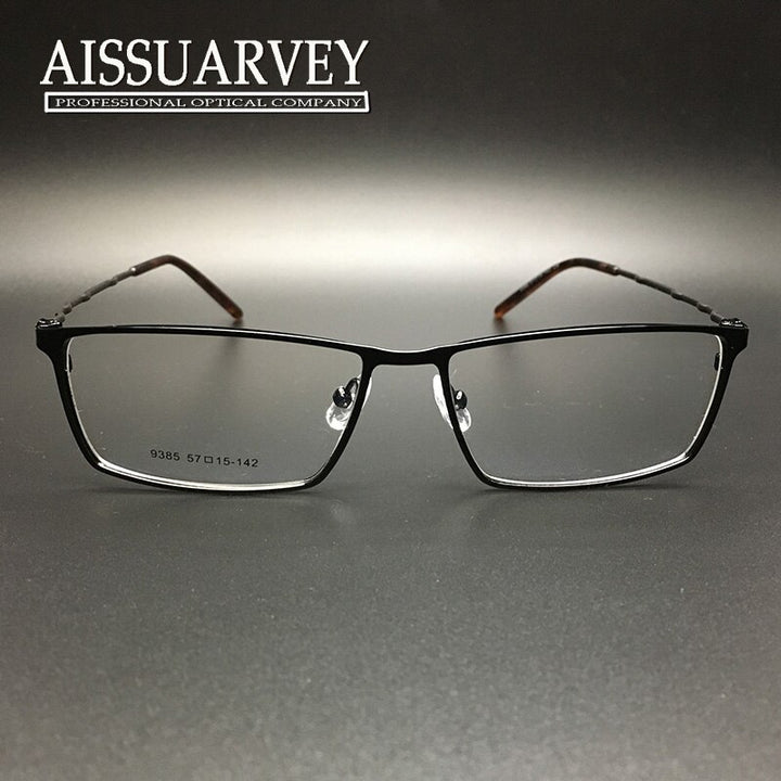 Men's Eyeglasses Square Alloy 16g Frame 9385 Frame Bolluzzy black  