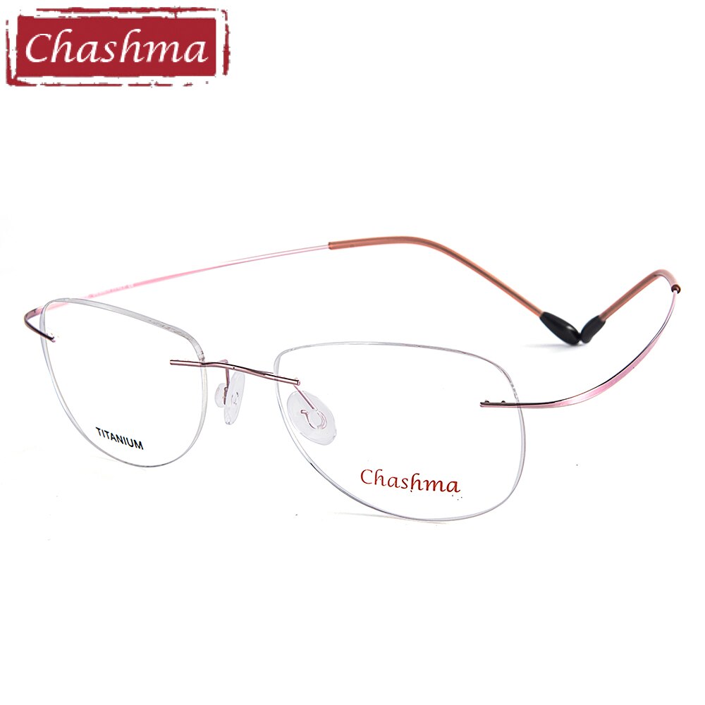 Chashma Men's Rimless Square Titanium Eyeglasses 6009 Rimless Chashma