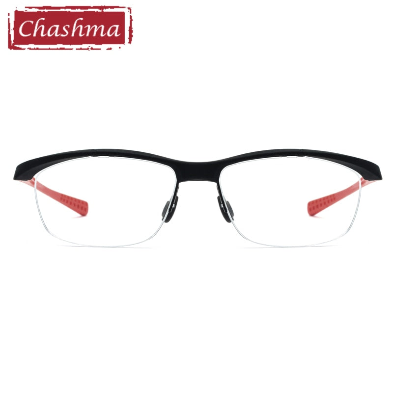 Chashma Men's Semi Rim Square Tr 90 Titanium Sport Eyeglasses 7027 Semi Rim Chashma