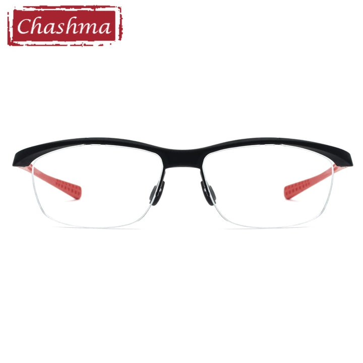 Chashma Men's Semi Rim Square Tr 90 Titanium Sport Eyeglasses 7027 Semi Rim Chashma