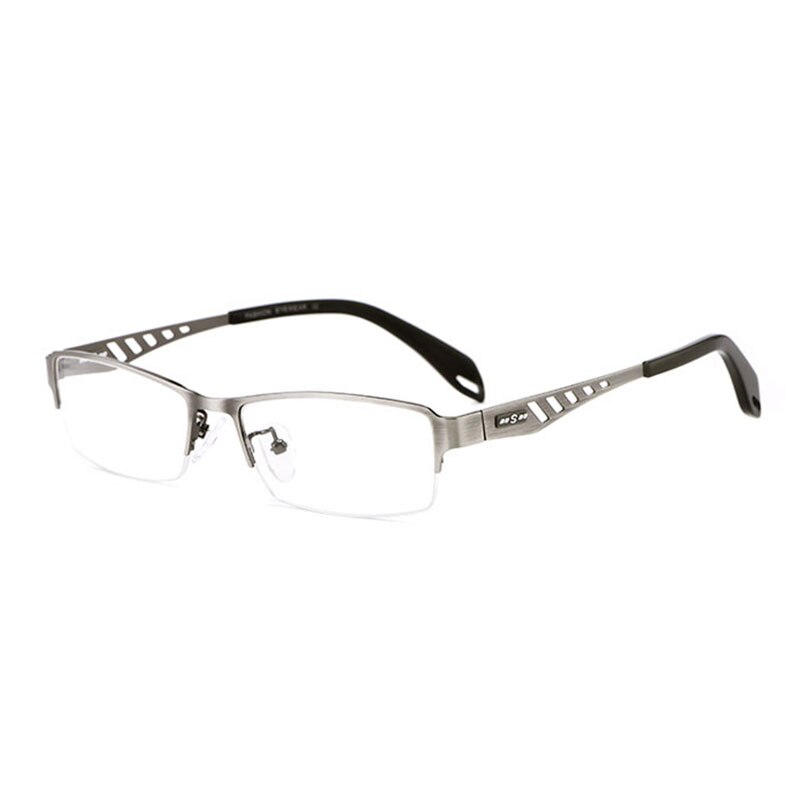 Hotochki Men's Semi Rim Rectangular Alloy Frame Eyeglasses Semi Rim Hotochki   