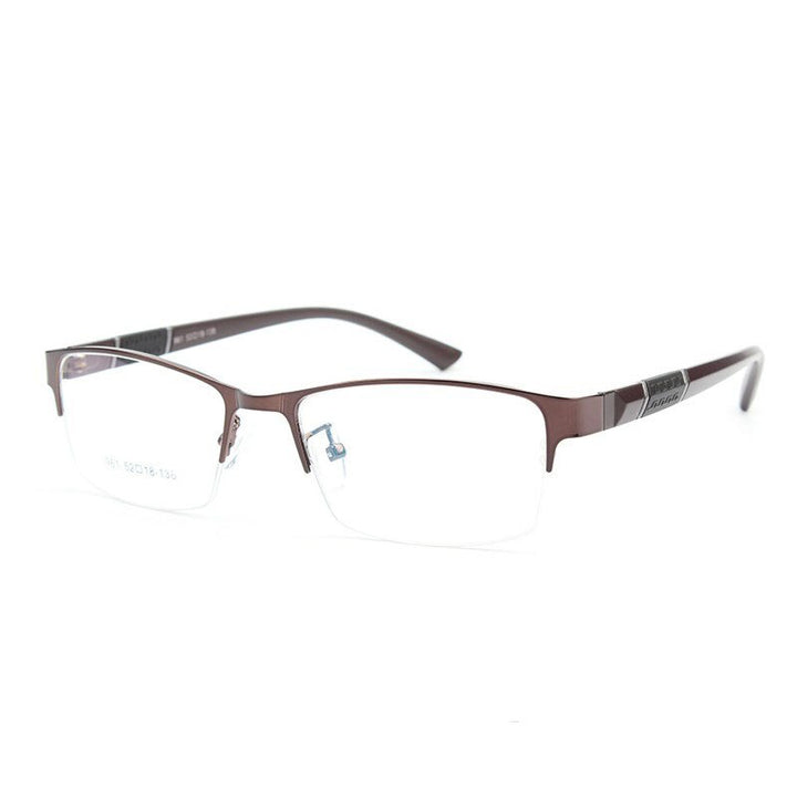 Bclear Men's Semi Rim Alloy Tr 90  Square Eyeglasses  961 Semi Rim Bclear