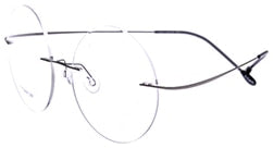 Chashma Ottica Unisex Rimless Round Titanium Eyeglasses 9613 Rimless Chashma Ottica Gun