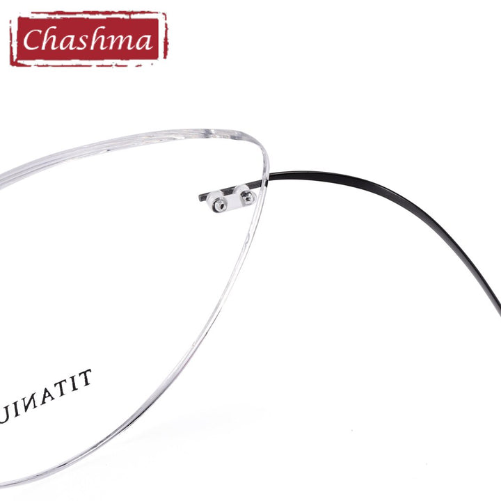 Chashma Ottica Unisex Rimless Triangle Cat Eye Tr 90 Titanium Eyeglasses 20003 Rimless Chashma Ottica