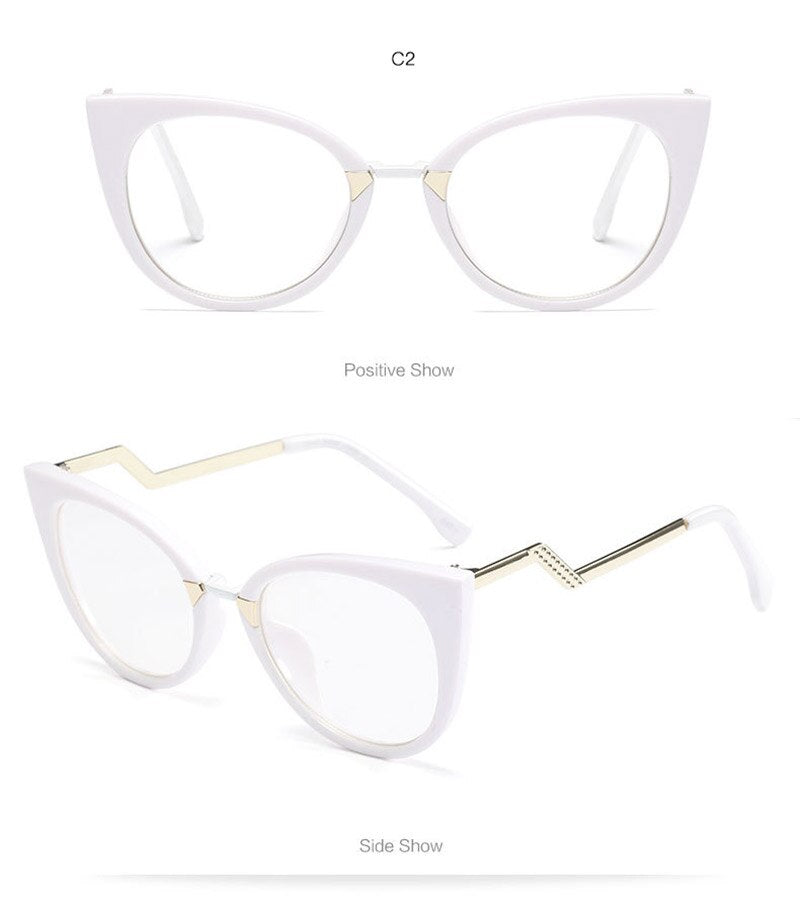 Hotony Women's Full Rim Cat Eye Acetate Frame Eyeglasses 97320 Full Rim Hotony