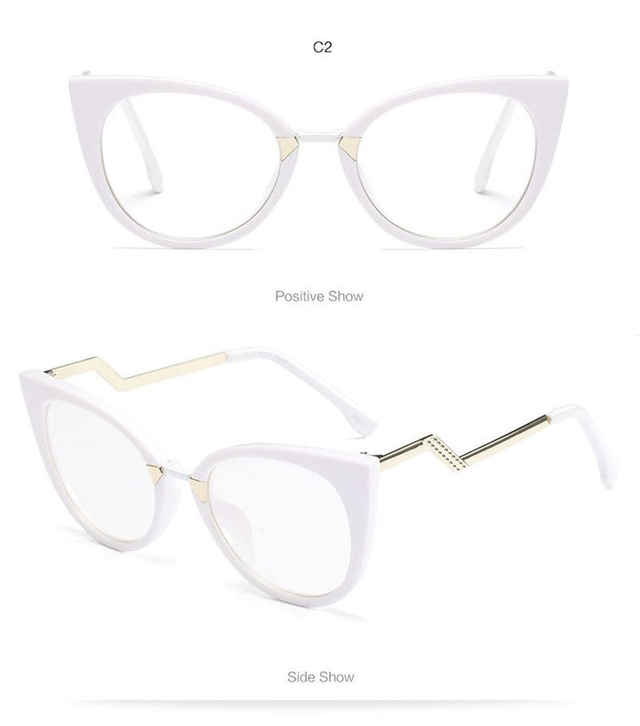 Hotony Women's Full Rim Cat Eye Acetate Frame Eyeglasses 97320 Full Rim Hotony