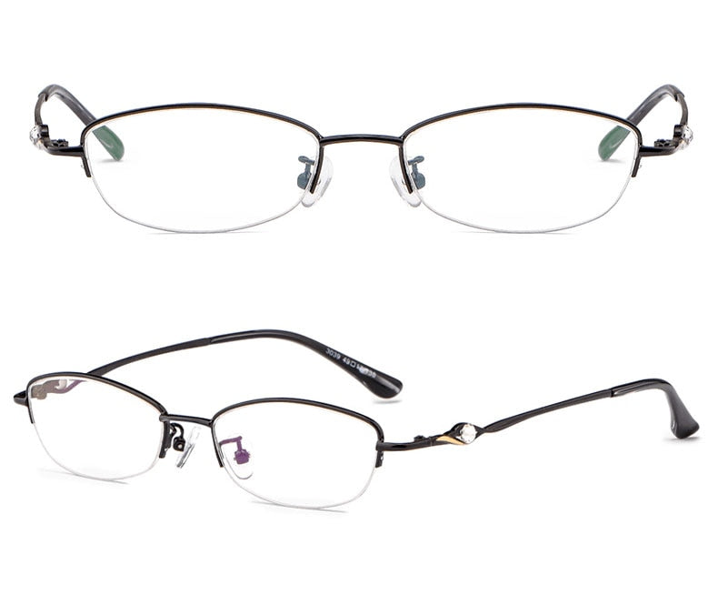 Hotochki Women's Semi Rim Alloy Frame Reading Glasses 3039 Reading Glasses Hotochki