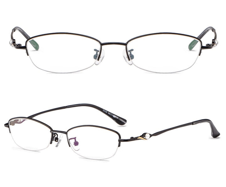 Hotochki Women's Semi Rim Alloy Frame Reading Glasses 3039 Reading Glasses Hotochki