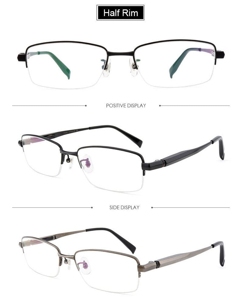 Hotochki Men's Full/Semi Rim Titanium Frame Progressive Reading Glasses 81133 Reading Glasses Hotochki