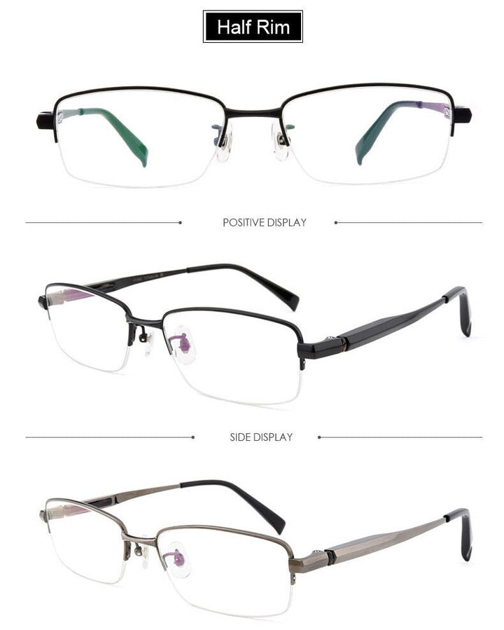 Hotochki Men's Full/Semi Rim Titanium Frame Progressive Reading Glasses 81133 Reading Glasses Hotochki