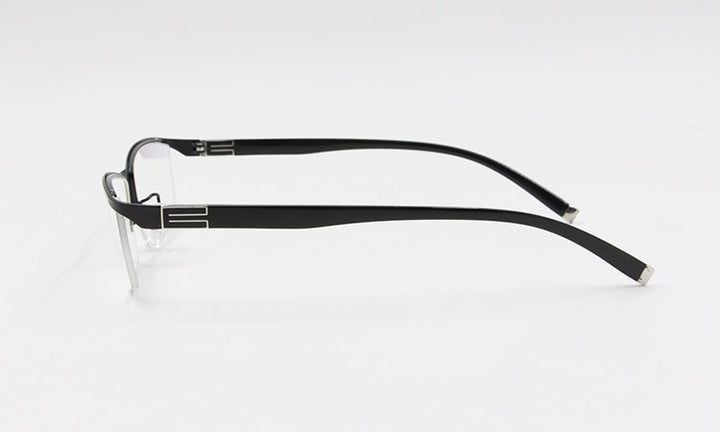 Men's Semi Rim Square Titanium Alloy Eyeglasses P9963 Semi Rim Bclear