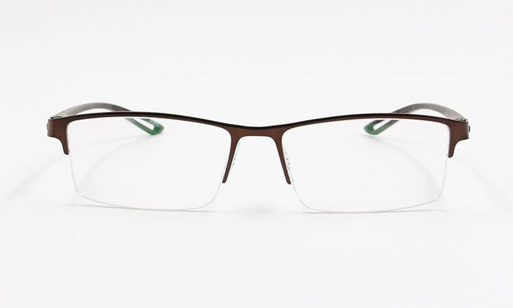 Men's Semi Rim Square Eyeglasses Titanium Alloy  9029 Semi Rim Bclear
