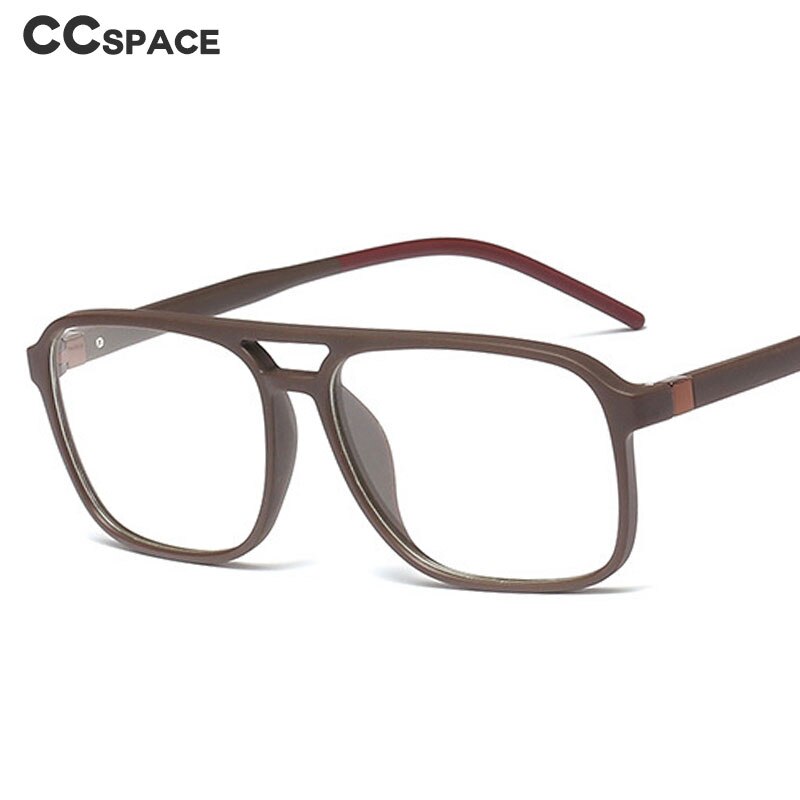 CCspace Unisex Full Rim Square Double Bridge Tr 90 Titanium Frame Eyeglasses 45844 Full Rim CCspace
