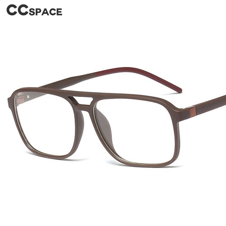 CCspace Unisex Full Rim Square Double Bridge Tr 90 Titanium Frame Eyeglasses 45844 Full Rim CCspace