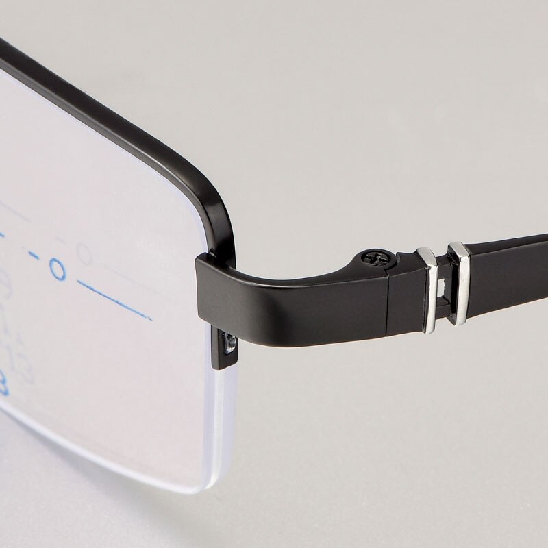 Hotochki Men's Semi Rim Titanium Frame Progressive Lens Reading Glasses Anti Blue Light 1688 Reading Glasses Hotochki