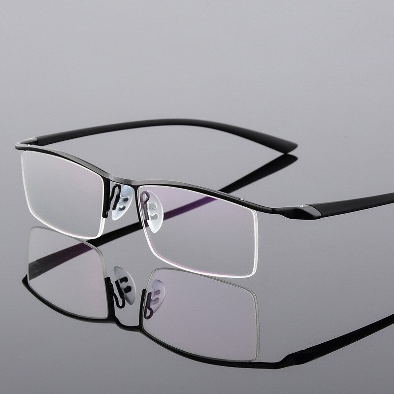 Reven Jate Men's Semi Rim Browline Alloy Eyeglasses P8190 Semi Rim Reven Jate