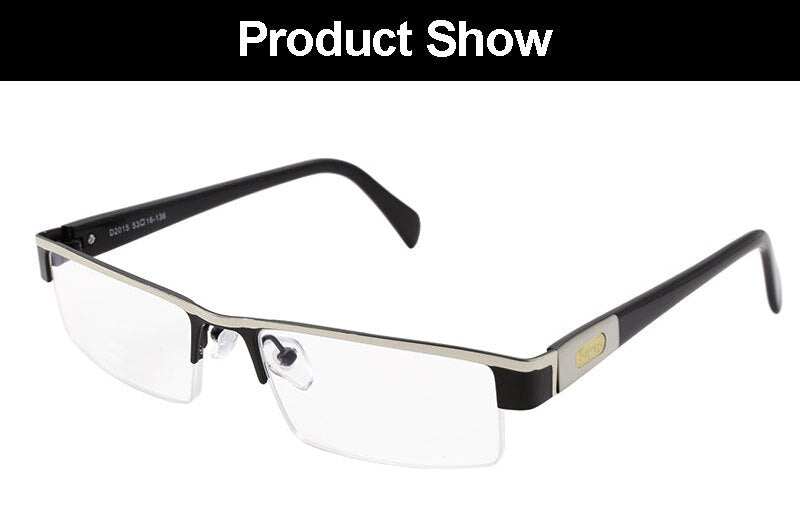 Hotochki Men's Semi Rim Stainless Steel Alloy Frame Reading Glasses D2015 Reading Glasses Hotochki