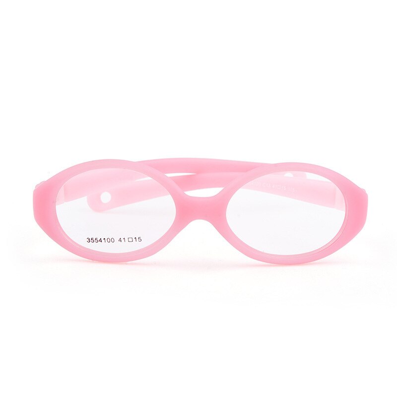 Unisex Children's Oval Titanium Plastic Framed Eyeglasses Frame Brightzone C13 Pink  