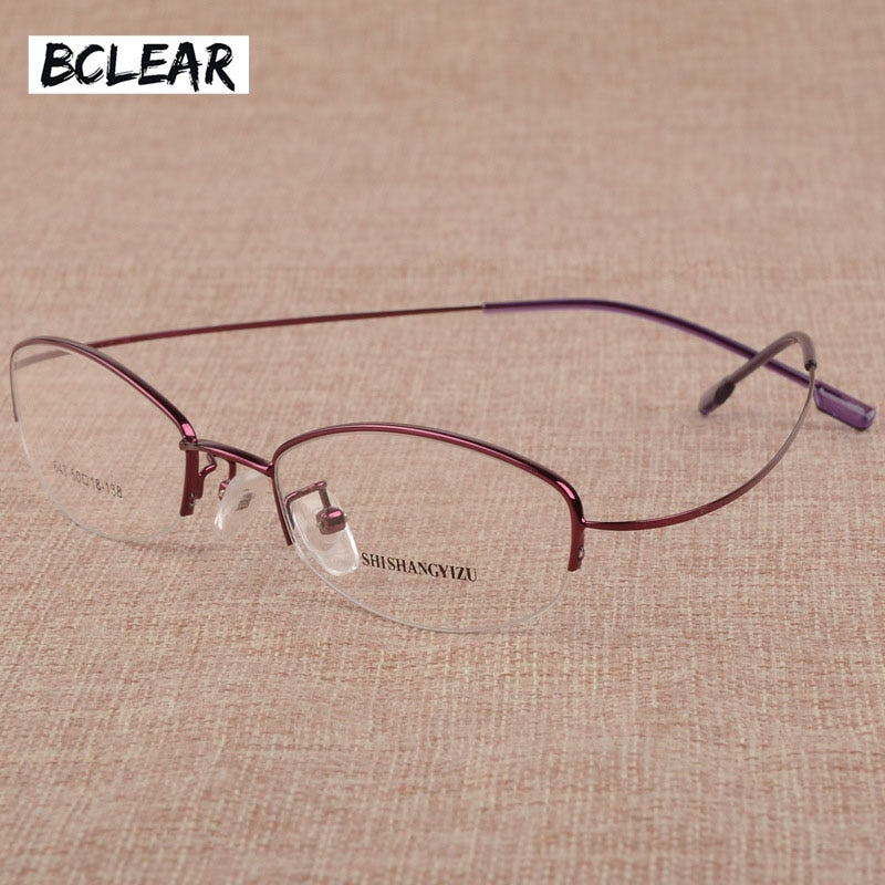 Women's Eyeglasses Semi Rim Rectangular Alloy  S643 Semi Rim Bclear