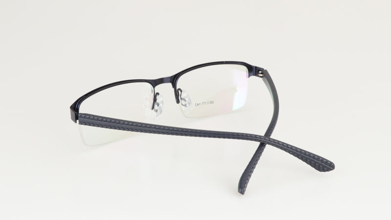 Hdcrafter Men's Semi Rim Rectangle Titanium Alloy Frame Photochromic Reading Glasses 9bs Reading Glasses Hdcrafter Eyeglasses
