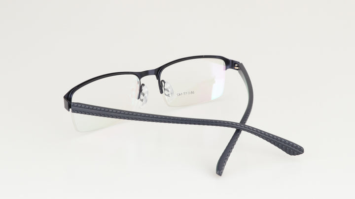 Hdcrafter Men's Semi Rim Rectangle Titanium Alloy Frame Photochromic Reading Glasses 9bs Reading Glasses Hdcrafter Eyeglasses