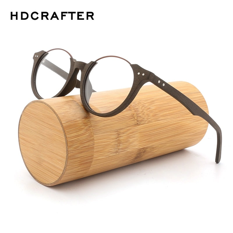 Hdcrafter Unisex Full Rim Square Wood Metal Frame Eyeglasses Ft5359 Full Rim Hdcrafter Eyeglasses